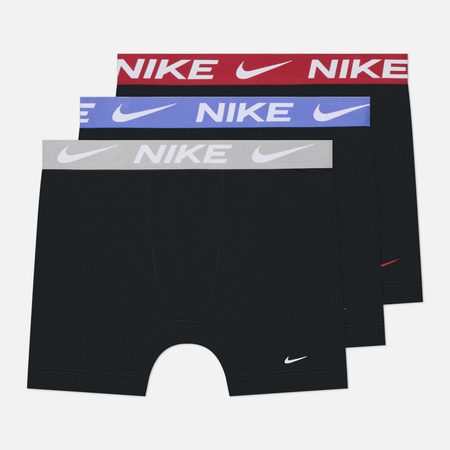 Комплект мужских трусов Nike Underwear Boxer Brief Long 3-Pack, цвет чёрный