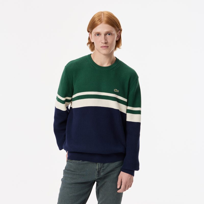 Мужской свитер Lacoste в полоску классического кроя