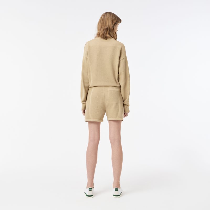Женские рельефные шорты Lacoste из смеси хлопка 2