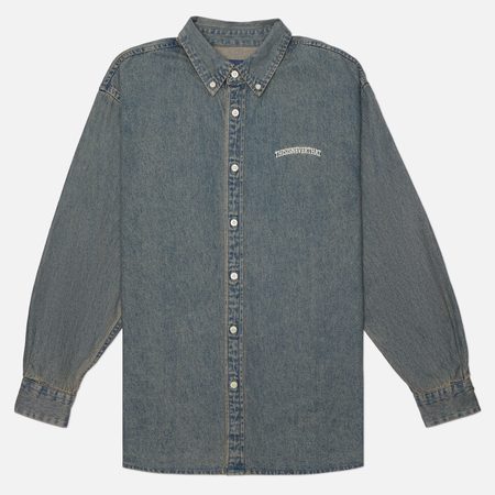 Мужская рубашка thisisneverthat Washed Denim, цвет синий