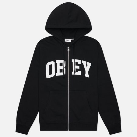 Мужская толстовка OBEY Collegiate Zip Hoodie, цвет чёрный