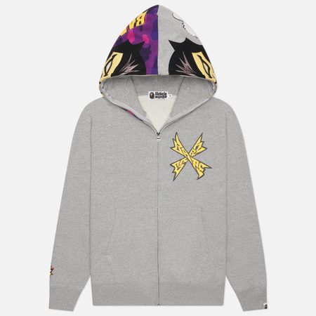 Мужская толстовка A Bathing Ape Bapeman-X Full Zip Hoodie, цвет серый