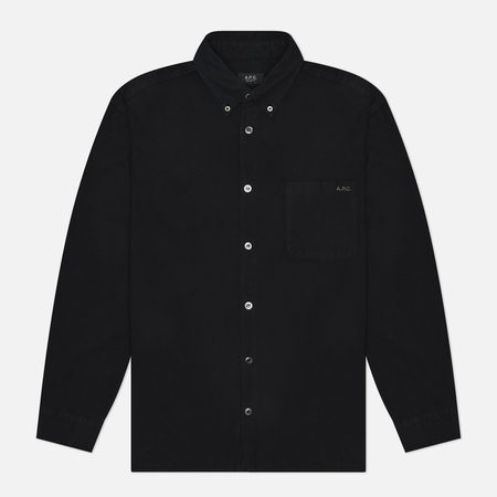 Мужская рубашка A.P.C. Mateo Logo, цвет чёрный