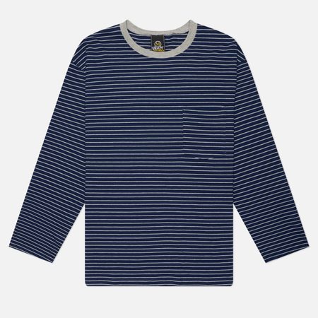 Мужской лонгслив FrizmWORKS Stripe Oversized Relax 003, цвет синий