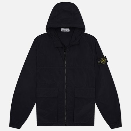 Мужская куртка ветровка Stone Island Nylon Smerigliato-TC Hooded, цвет чёрный