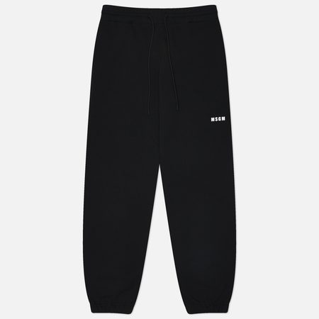 Женские брюки MSGM MSGM Micrologo Print Cotton, цвет чёрный