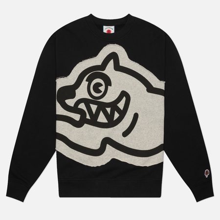 Мужская толстовка ICECREAM Applique Jumbo Running Dog Crewneck, цвет чёрный