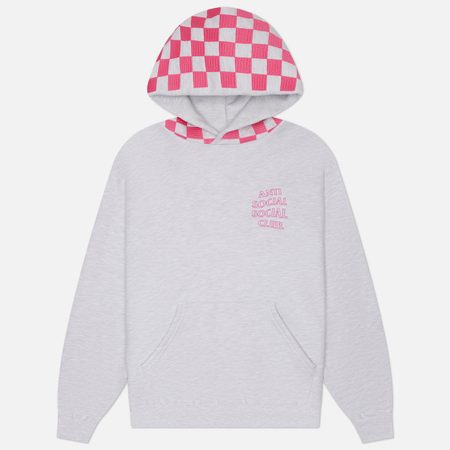 Мужская толстовка Anti Social Social Club Checkered Flag Hoodie, цвет серый