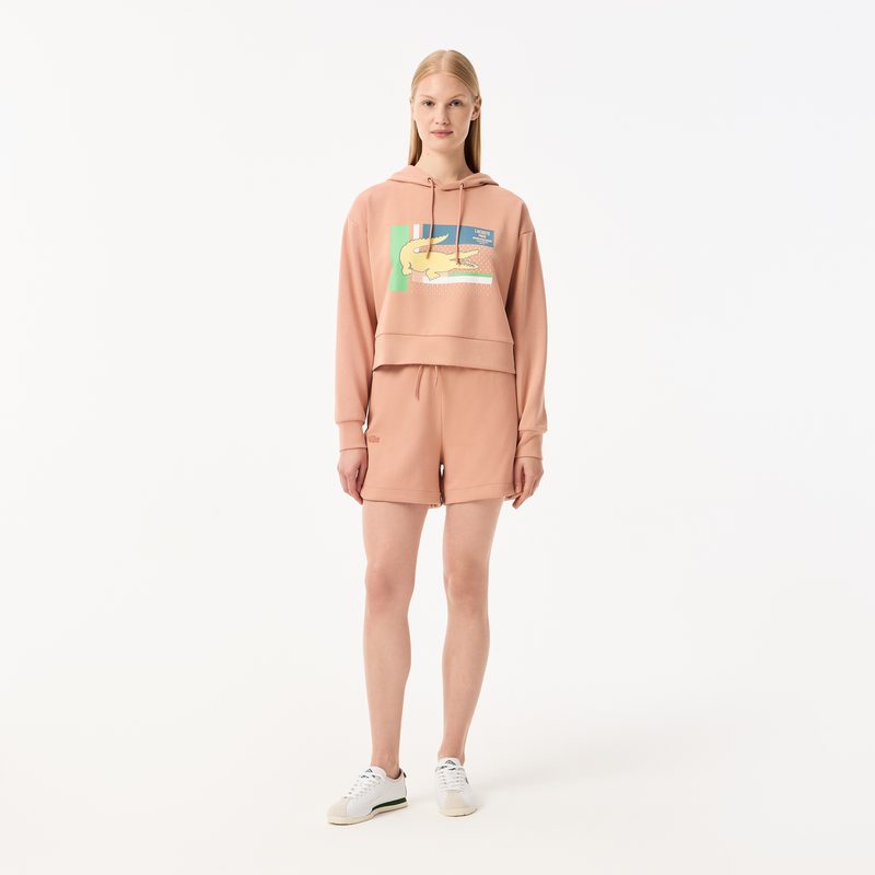 Женская короткая толстовка Lacoste с капюшоном 5