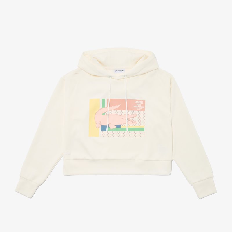 Женская короткая толстовка Lacoste с капюшоном 5