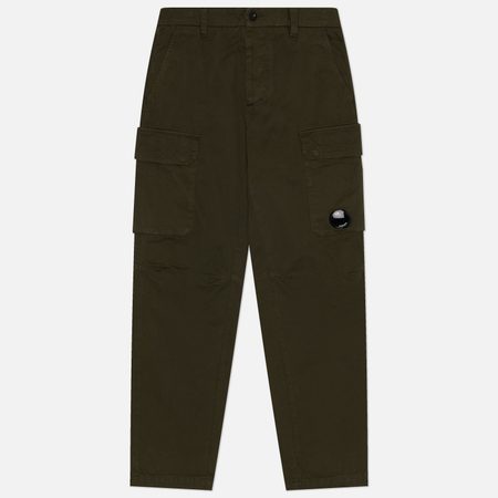 Мужские брюки C.P. Company Cotton Gabardine Loose Fit Cargo, цвет оливковый