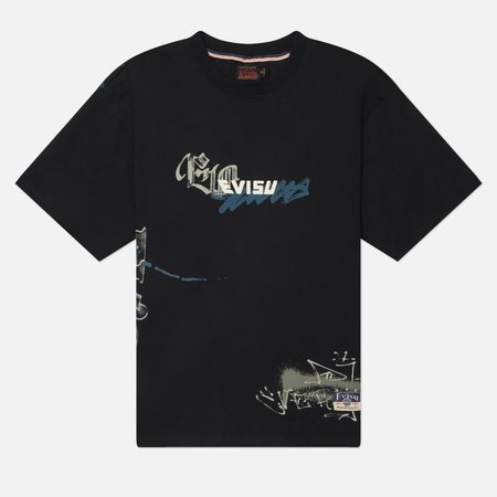 Мужская футболка Evisu Heritage Graffiti All Over Print, цвет чёрный