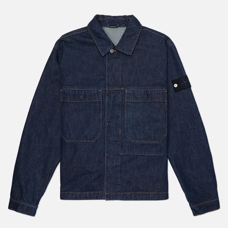 Мужская джинсовая куртка Stone Island Indigo Denim-Rinsed, цвет синий