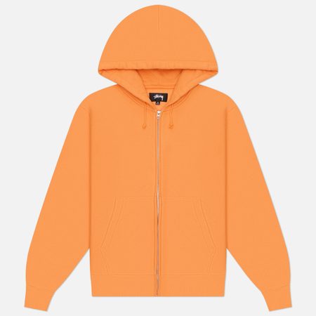 Мужская толстовка Stussy Basic Diamond Zip Hoodie, цвет оранжевый