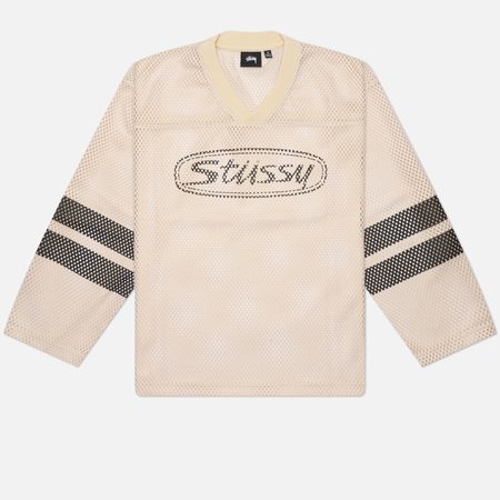 Мужской лонгслив Stussy Trucker Team Jersey, цвет бежевый