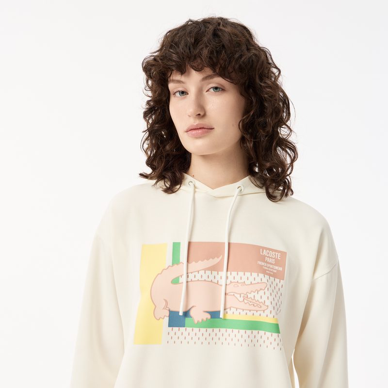 Женская короткая толстовка Lacoste с капюшоном 3