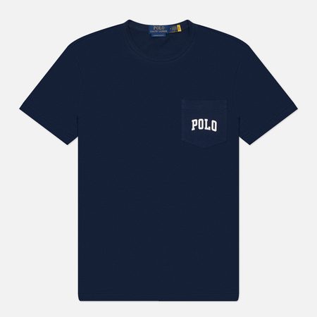 Мужская футболка Polo Ralph Lauren Heritage Polo Bear Custom Slim, цвет синий