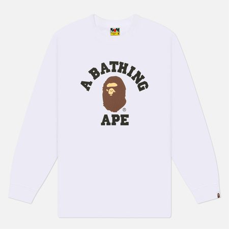 Мужской лонгслив A Bathing Ape College, цвет белый