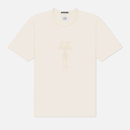 Мужская футболка C.P. Company Mercerized Jersey 30/2 Twisted Logo, цвет белый