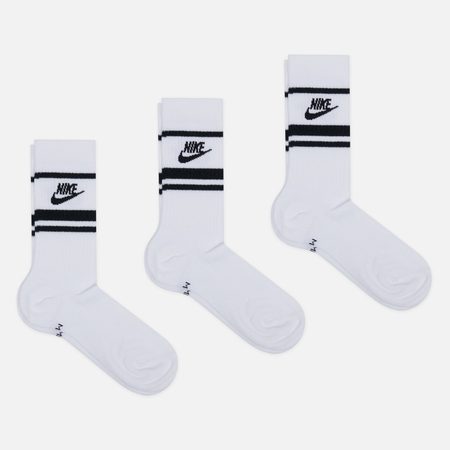Комплект носков Nike 3-Pack Everyday Essential Crew, цвет белый