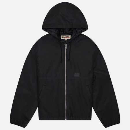 Мужская демисезонная куртка Stussy Waxed Cotton Work, цвет чёрный