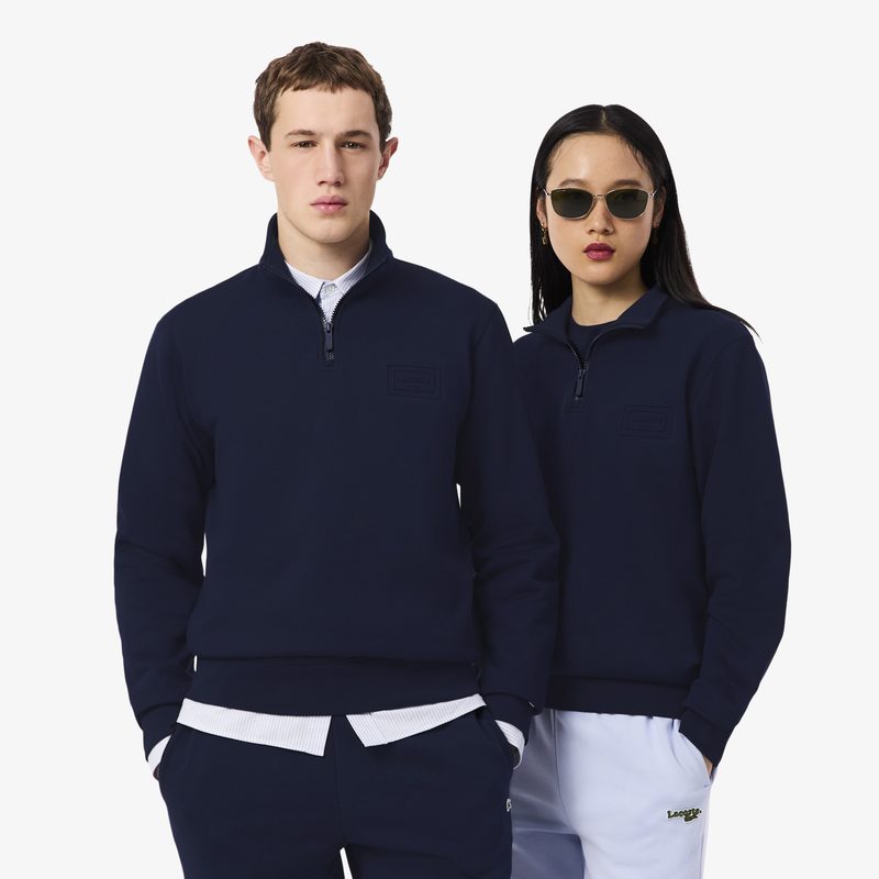 Хлопковая толстовка Lacoste унисекс с воротником-стойкой