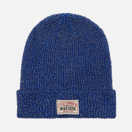Шапка Stussy Cuff Reflective Yarn, цвет синий