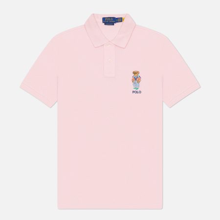 Мужское поло Polo Ralph Lauren Polo Bear Pique Custom Slim Fit, цвет розовый