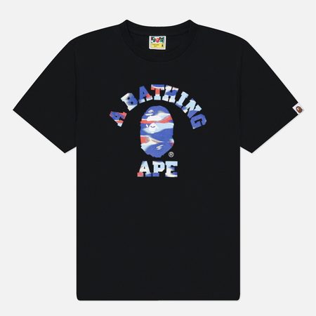 Мужская футболка A Bathing Ape Screen Camo College, цвет чёрный