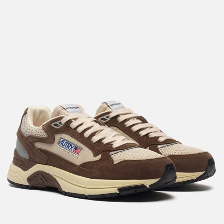 Мужские кроссовки Autry Hyperway Low Suede Bicolor/Mesh, цвет коричневый