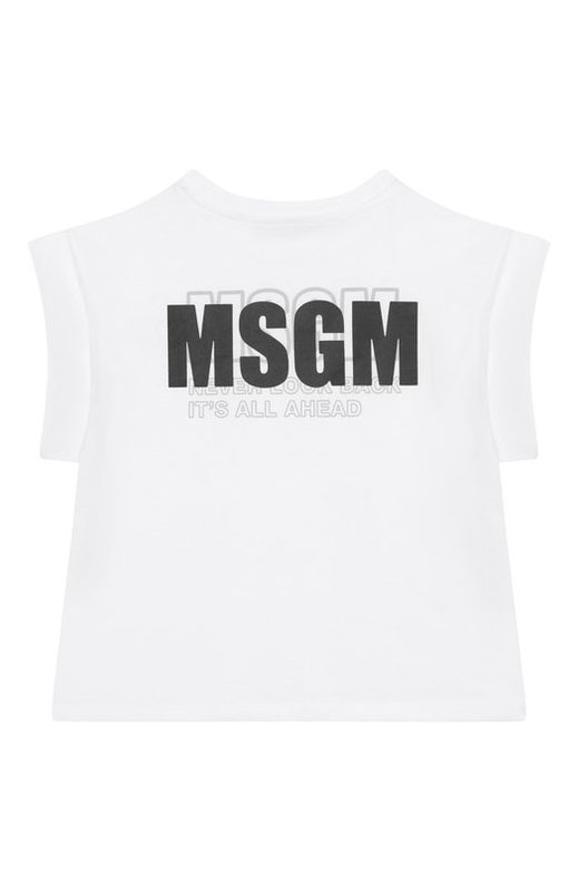 Хлопковая футболка MSGM kids 2