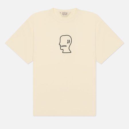 Мужская футболка Brain Dead Heavyweight 3D Embroidery Logohead, цвет бежевый