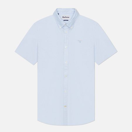 Мужская рубашка Barbour Oxford Tailored Short Sleeved, цвет голубой