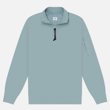 Мужская толстовка C.P. Company Diagonal Raised Fleece Half Zip Lens Regular, цвет голубой