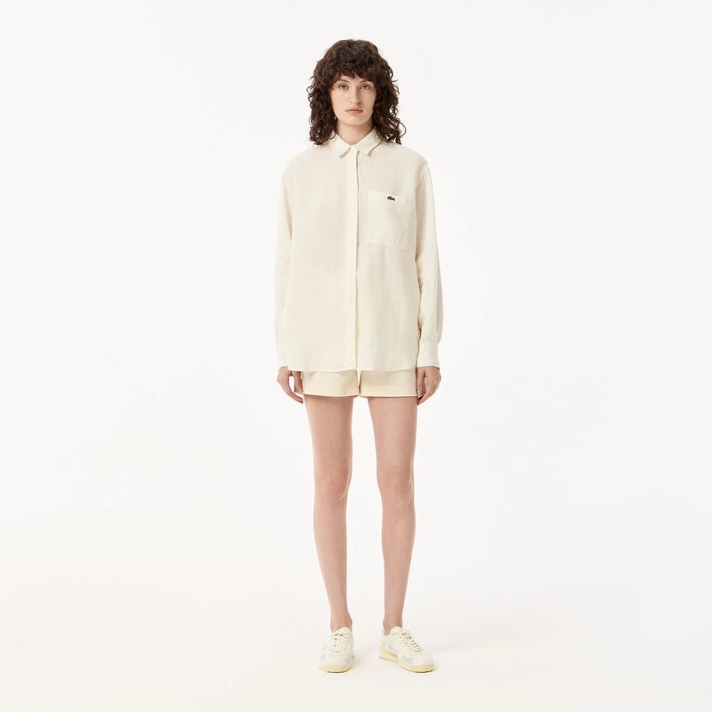 Женская рубашка Lacoste из льна 5