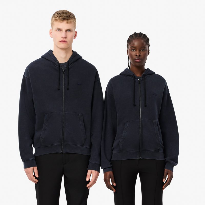 Толстовка Lacoste свободного кроя унисекс с эффектом стирки