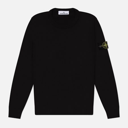 Мужской свитер Stone Island Soft Organic Cotton Crewneck, цвет чёрный