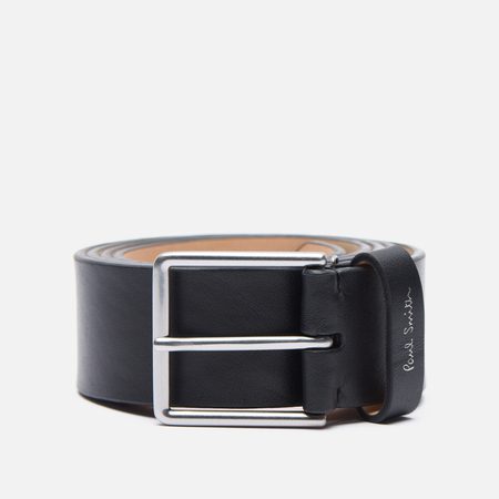 Ремень Paul Smith Artist Stripe Stitch Leather, цвет чёрный