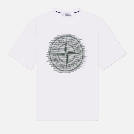 Мужская футболка Stone Island Optical Two Print, цвет белый