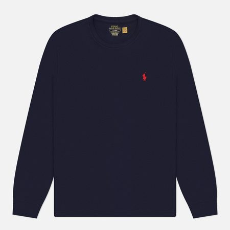 Мужской лонгслив Polo Ralph Lauren Custom Fit Embroidered Pony, цвет синий