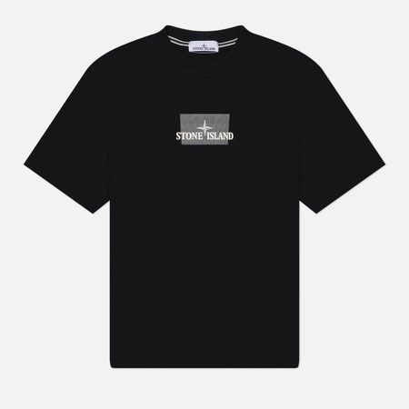 Мужская футболка Stone Island Grid Print, цвет чёрный