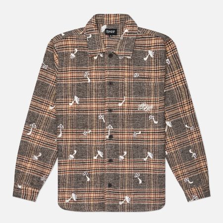 Мужская рубашка RIPNDIP Euphoria Button Up Plaid, цвет коричневый