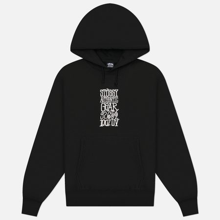 Мужская толстовка Stussy Authentic Gear Hoodie, цвет чёрный
