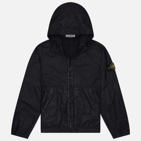 Мужская куртка ветровка Stone Island Organic-Look Nylon Panama-TC, цвет чёрный