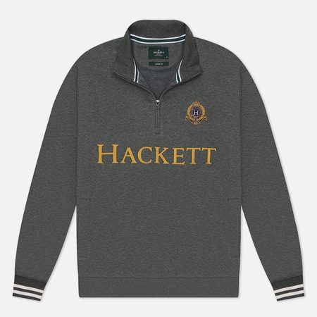 Мужская толстовка Hackett Heritage Crest Hackett Half-Zip, цвет серый