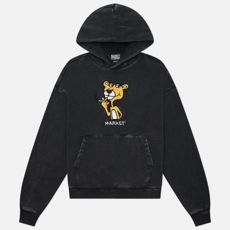 Мужская толстовка MARKET Yellow Panther Hoodie, цвет чёрный
