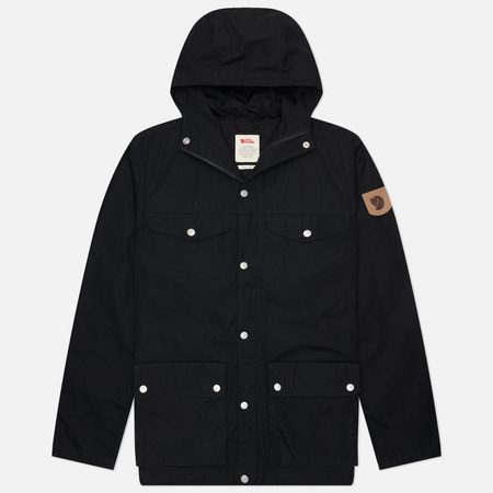 Мужская куртка ветровка Fjallraven Greenland, цвет чёрный