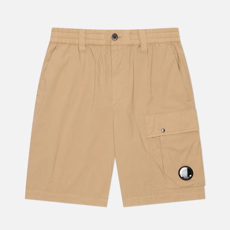 Мужские шорты C.P. Company 50 Fili Stretch Loose Lens Cargo, цвет бежевый