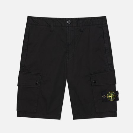 Мужские шорты Stone Island Supima Cotton Twill Stretch-TC, цвет чёрный