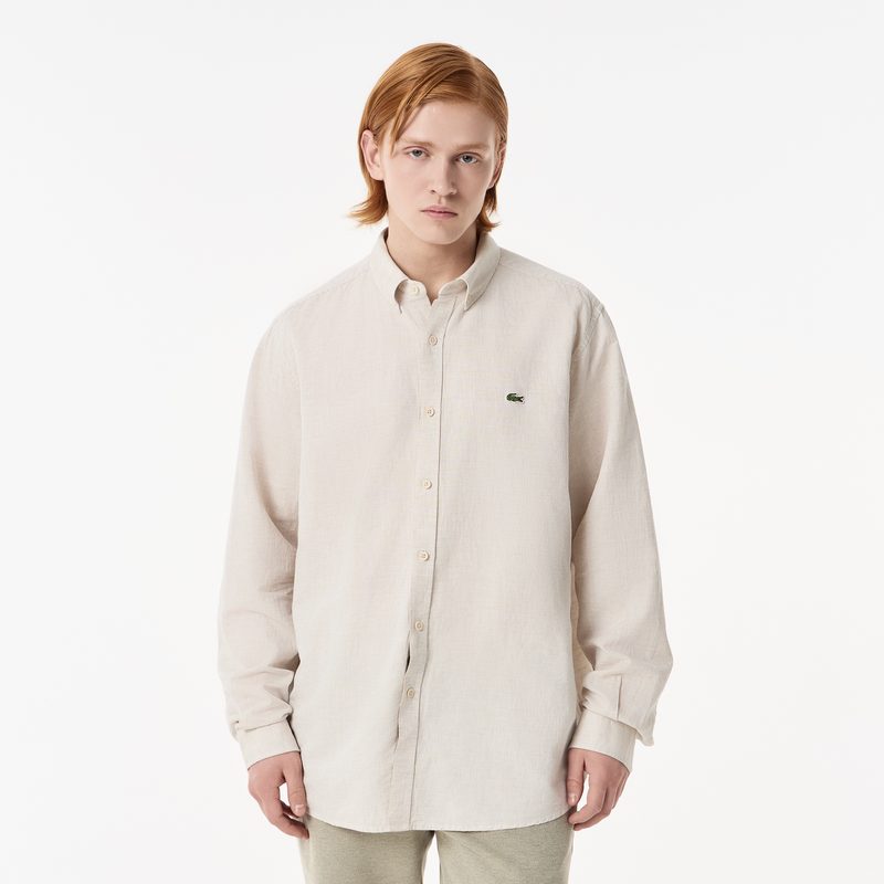 Мужская рубашка Lacoste из смеси хлопка и льна